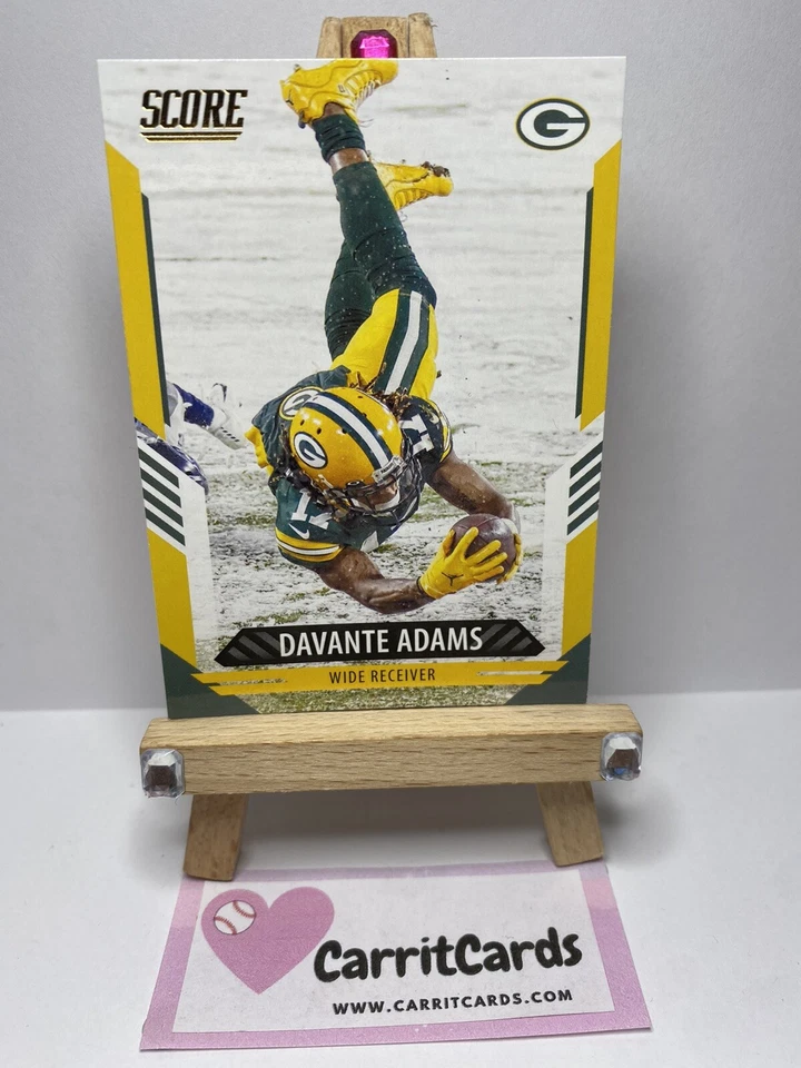 DAVANTE ADAMS 2021 Panini Score GOLD #140 Green Bay Packers SP - Image 3 of 4