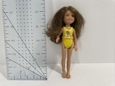 Mattel - Barbie Club Chelsea Beach Doll with Yellow Striped with Pineapple Desig
