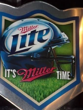 NEW MILLER LITE FOOTBALL "IT'S MILLER TIME" METAL SIGN
