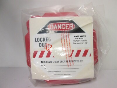 Accuform Signs KDD473 Red Gate Valve Lockout Fits 6-1/2'' to 10'' Handle New