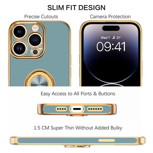 For iPhone 15 14 13 12 11 Pro Max Shockproof Kickstand Ring Rugged Case Cover - Picture 60 of 199