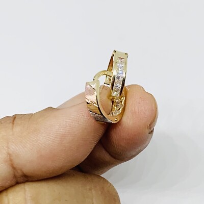 10k massive Gold Ohrringe Huggie (verschiedene Farben) ~ Aretes en Oro de niña