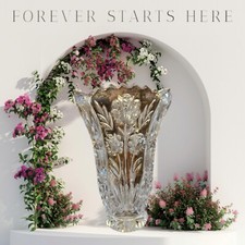 Vintage Lead Crstal Vase Anna Hutte Bleikristall Germany Holiday Wedding Anniver