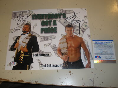 Ted DiBiase Jr. Sr. Dual Auto Autograph 8x10 Photo PSA DNA