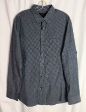 Banana Republic Standard Fit Shirt Mens Size L Blue Cotton Long Sleeve Geometric