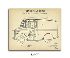 Divco Milk Truck Patent Print Dairy Farm Decor Delivery Truck Dairy Farm Poster