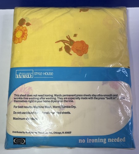 Vintage Montgomery Ward Style House Muslin One Double Size Fitted Bottom Sheet - Picture 2 of 6