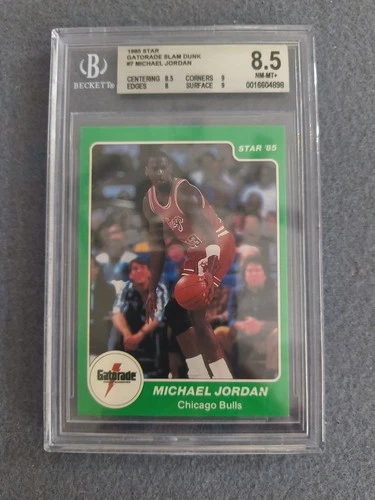 1985 STAR GATORADE SLAM DUNK #7 MICHAEL JORDAN RC ð¥BGS 8.5 ð¥