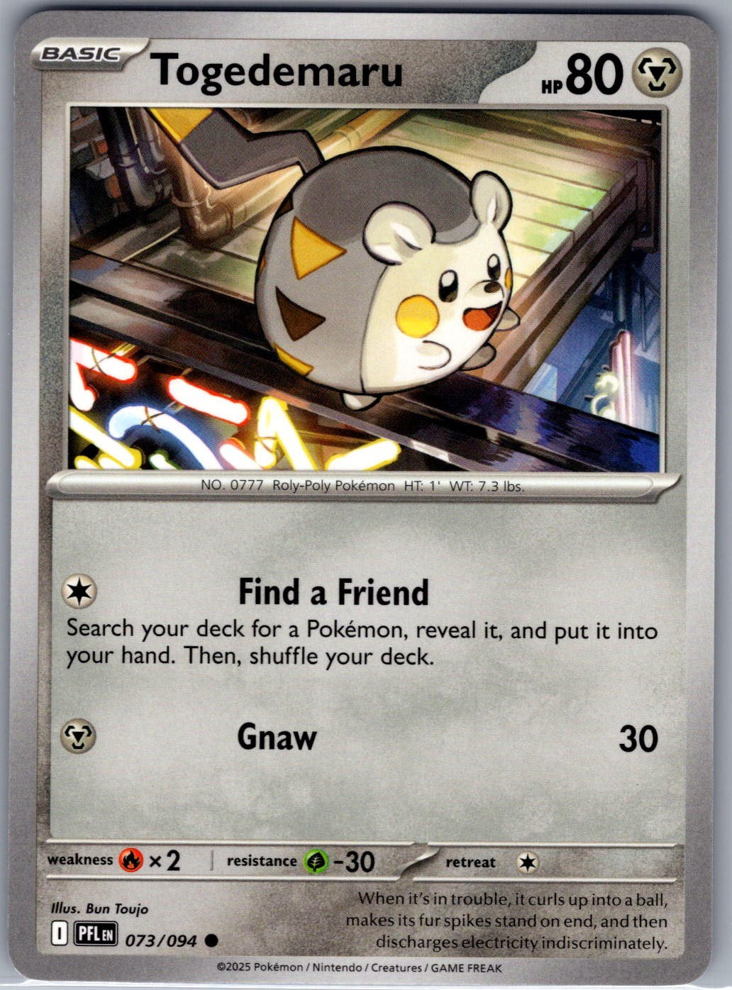 Togedemaru Normal Common ME02: Phantasmal Flames 073/094 NM