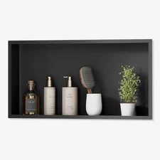 Stainless Steel Shower Niche 12" X 24" Niche For Shower Wall Recessed, Black ...