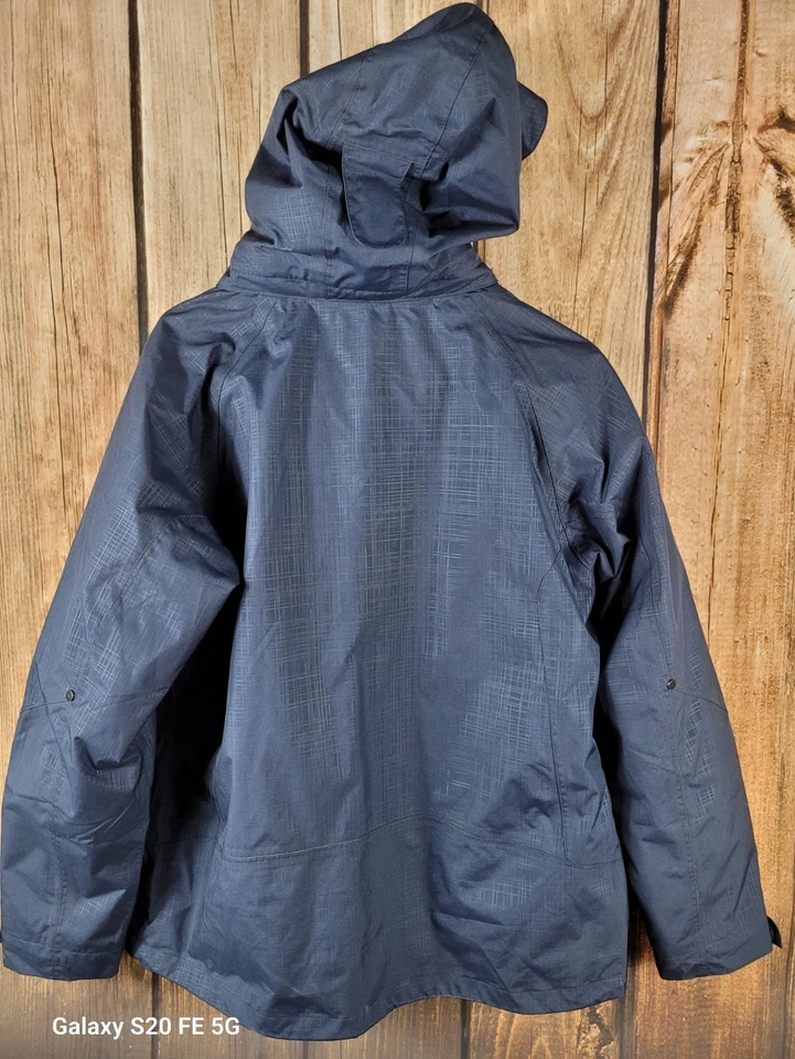 Chaqueta Gulfstream Azul Aislada Desmontable Damas Grande Jet Excelente Con Capucha Foto 3 de 4