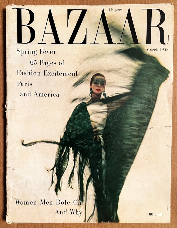 BAZAAR Magazine March 1958. Paris Report. Lawrence Durrell, Mary Carter Roberts.