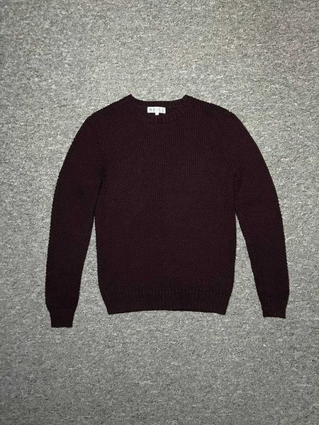Men REISS Sweater Burgundy Cotton 36