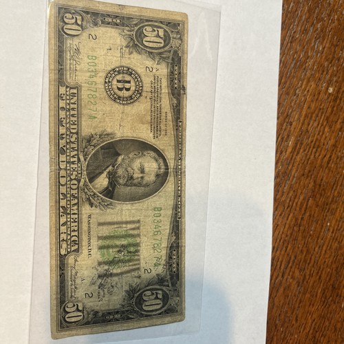 1928 $50 Fifty Dollar Banknote Federal Reserve Green Seal Note | eBay