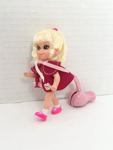 Liddle Kiddles Skediddle Shirley Doll w/ Skediddler Pusher Shoes Mattel