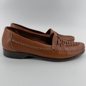 Bragano by Cole Haan Mens Woven Leather Loafers Tan Brown Huarache Italy 8.5 M BRAGANO BY COLE HAAN #C00270 BROWN LEATHER WOVEN TASSEL  main image 3