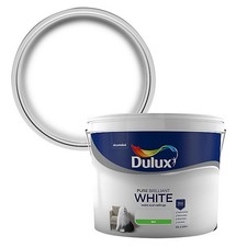 Dulux Pure Brilliant White Silk Emulsion Paint 10L Walls Ceilings Interior Room 4.10 per litre