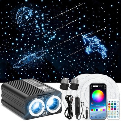 500-1200 Auto RGB LED Sternenhimmel Twinkle Meteor Lichtfaser Glasfaser Optik DE