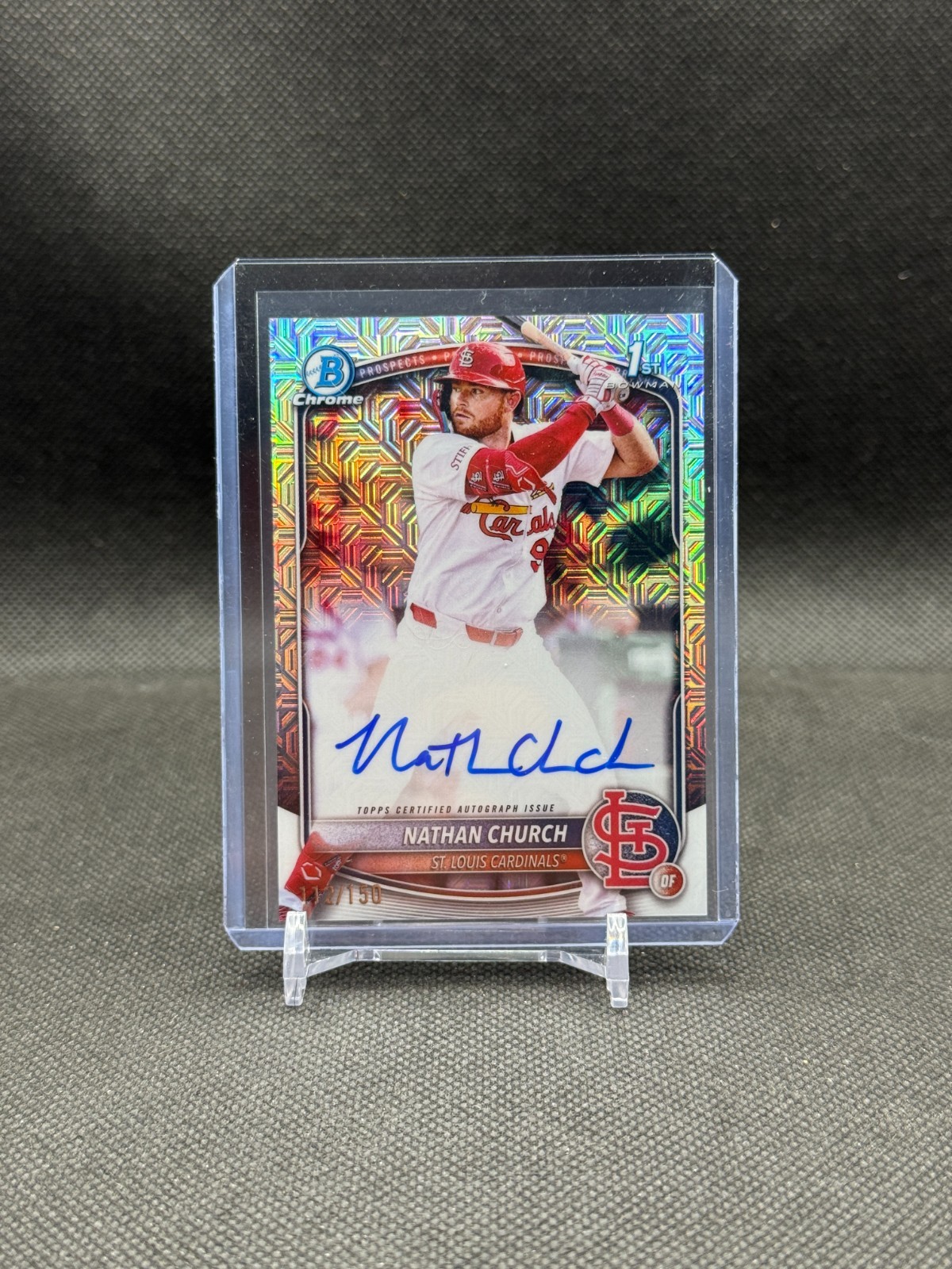 Nathan Church 2025 Bowman Chrome 1st Bowman HTA Choice Autograph /150