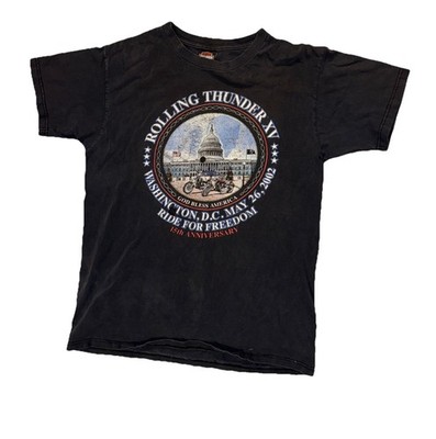 Vintage 2002 Harley Davidson Rolling Thunder XV T-Shirt L Washington DC Holoubek