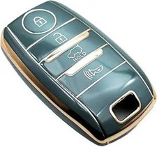 TPU Key Fob Cover Case for Forte Koup Niro Optima Rio Sorento Color: Blue Gray