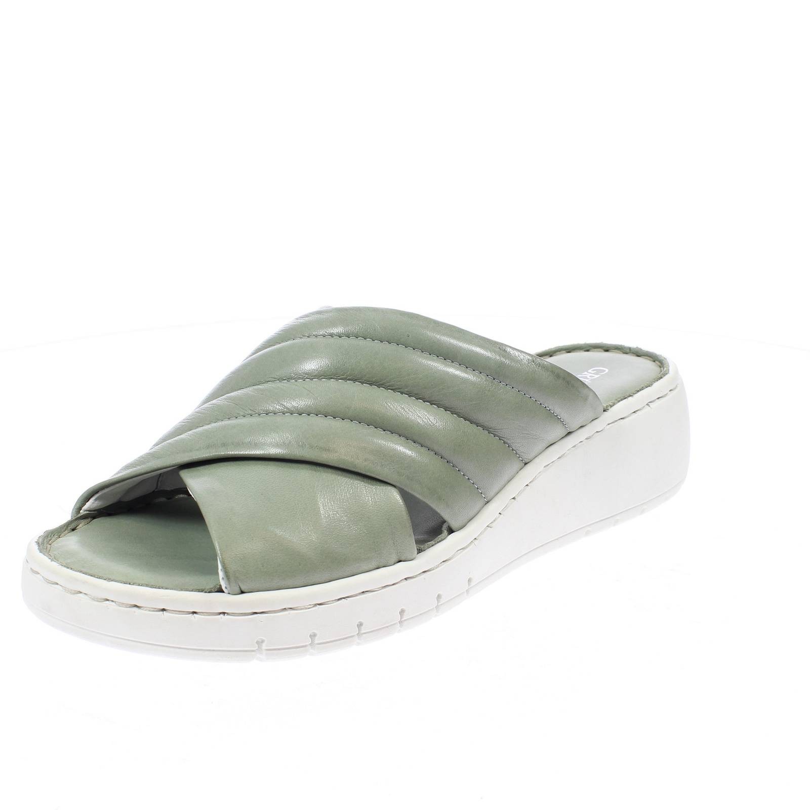 Grunland Sommerschuhe aus Leder mit grnem Keilabsatz - Gre 36 235 cm Schuhe 11390₽