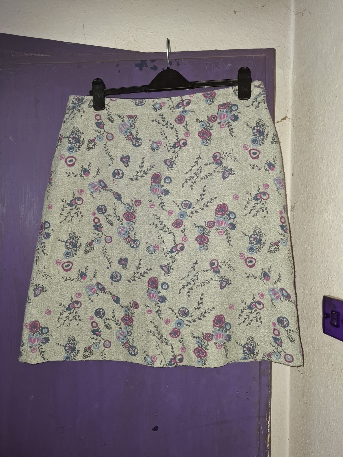 WHITE STUFF GREY PATTERNED WOOL MIX STRAIGHT SKIR… - image 1