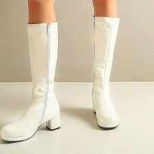 Gr37 Lack Blockabsatz Kniehohe Stiefel Plateau High Heels Stiefel Kniehoch Knee