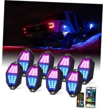 8 Pods LED Rock Lights, Aluminum 220  Wide Angle with APP/RF G8-8 Pods RGB