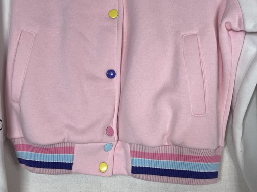 Spirited Away Studio Ghibli Soot Sprites Pastel Pink Varsity Jacket Women's M - Picture 3 of 9