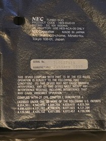 Vintage NEC Turbo Grafx 16 Turbo Duo CD-ROM Video Entertainment System Console