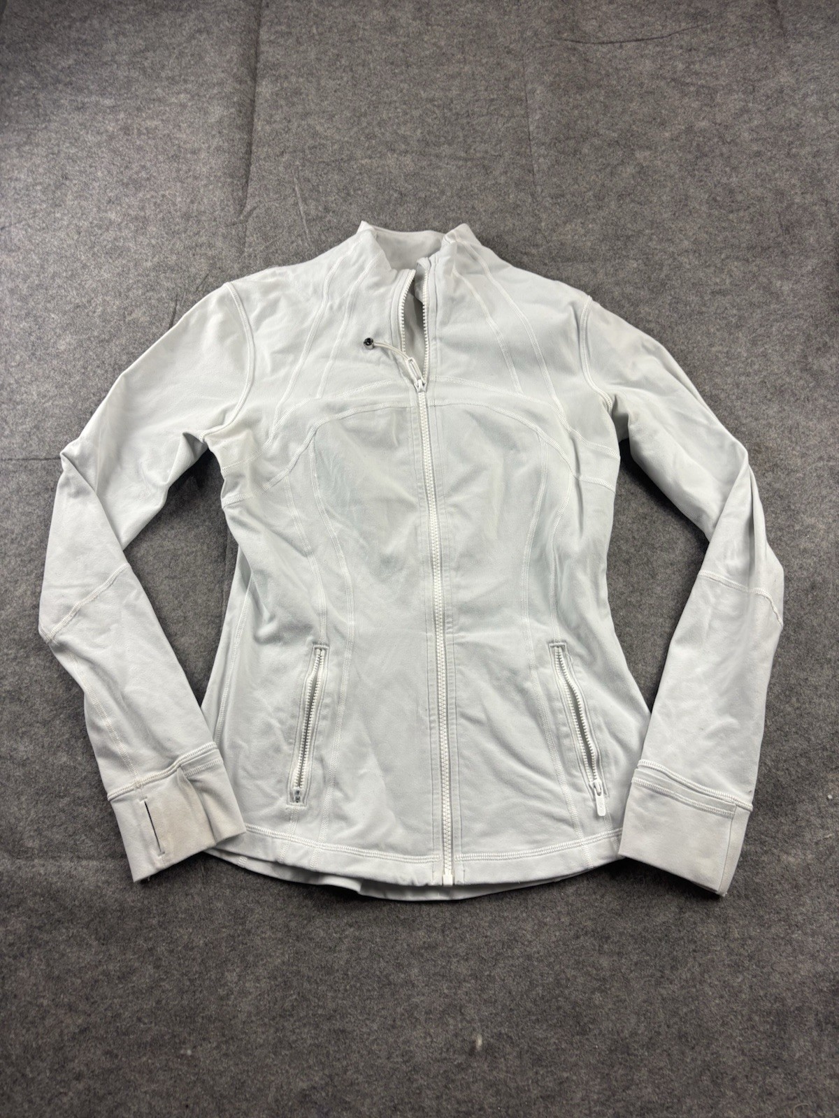 Lululemon Womens 8 Define Full Zip Athletic Jacket White Pilates Running Gym SEE