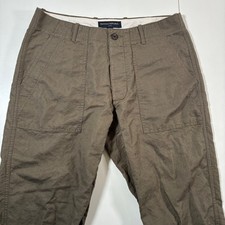 Vintage Banana Republic Utility Pants 33x34 Beige Linen Blend Safari Patch Y2K