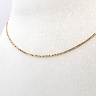 Massive 14k Gold venezianische Box Glieder Anhänger Kette Halskette 16in 1,2mm