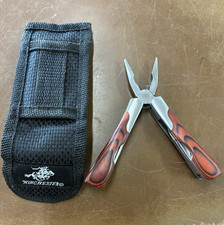 Winchester Multi-Tool Pliers 7 Tools Wood Handle Stainless Steel w/ Sheath