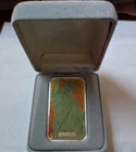 1980s 1 Oz .999 Fine Silver Vintage Enamel Statue of Liberty bar in case