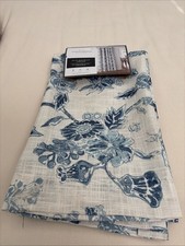 Threshold Stamped Floral Blue Blackout Curtain Panel - 84  Long - New