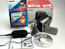 Canon DC410 DVD Camcorder Boxed Bundle 3x NOS Mini DVD-R Tested Near Mint 435