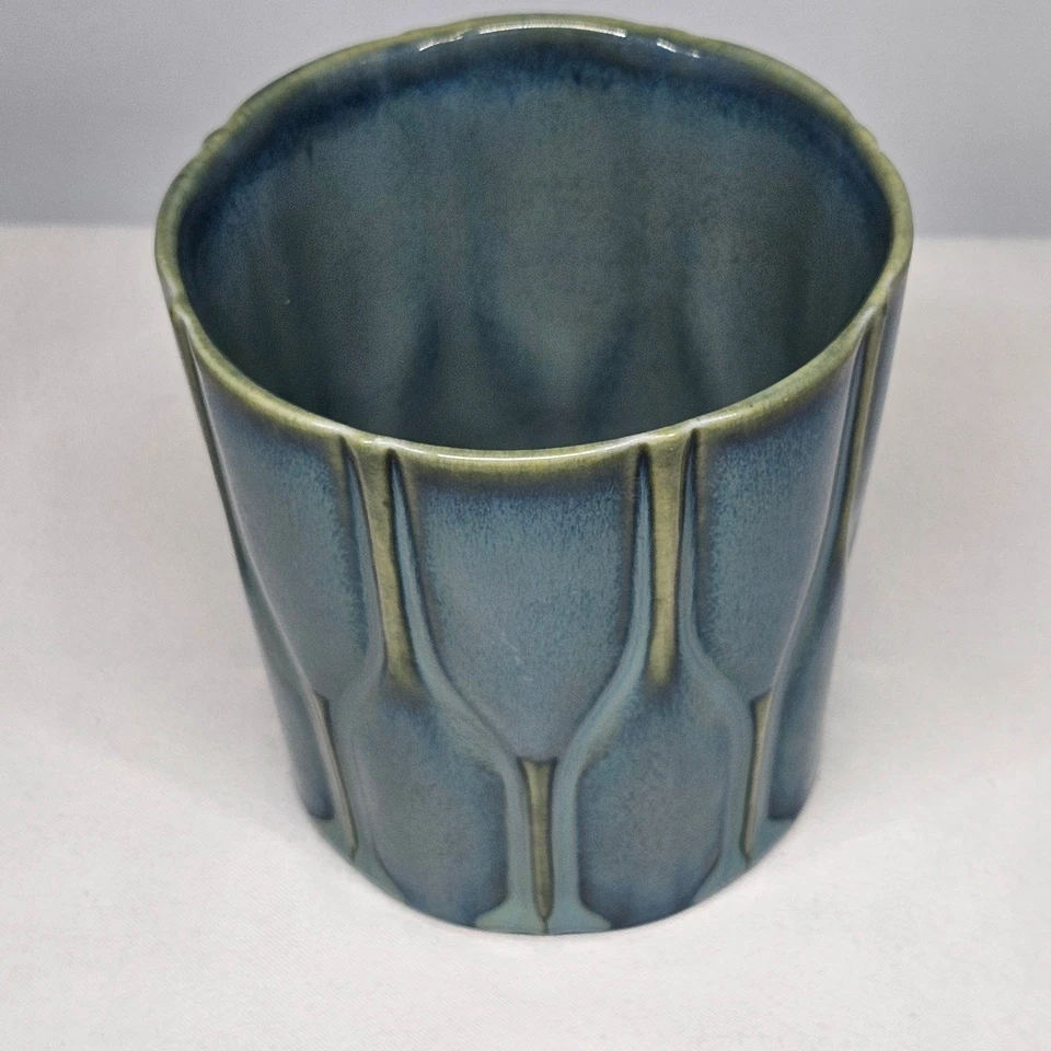 Taza de copa de vino esculpida azul porcelana hueso Starbucks café nueva 2010 Foto 3 de 4