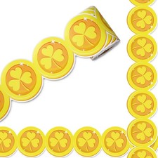 St. Patrick's Day Bulletin Board Borders Clover Gold Coin Die-Cut Border Trim