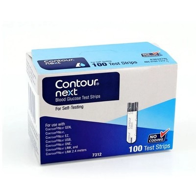 Contour Next 100 Diabetic Blood Glucose Test Strips Exp 7/2026+ New in box