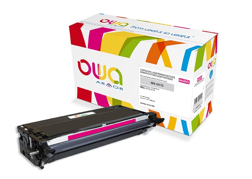 Toner laser compatible Dell 3110 magenta remanufacturé ARMOR OWA K15211OW