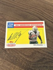Willis McGahee Rookie Auto 2003 Topps All American On Card SP Miami Hurricanes. rookie card picture