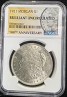 1921 Morgan Silver Dollar NGC Certified BU US Graded Coin Slab Anniversary (063)