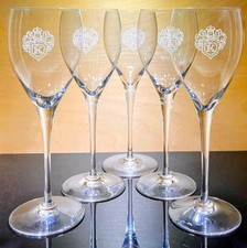 5 brocche bicchieri champagne vintage calici stemma Reims France 21 cm