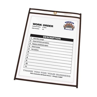 C Line 8.5X11 Stitched Shop Ticket Holders Clear Vinyl 25 Pack Durable Design