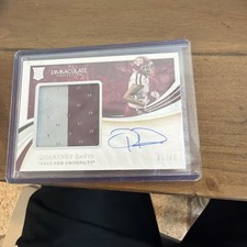 Immaculate Collection quartney davis On Card Auto /49