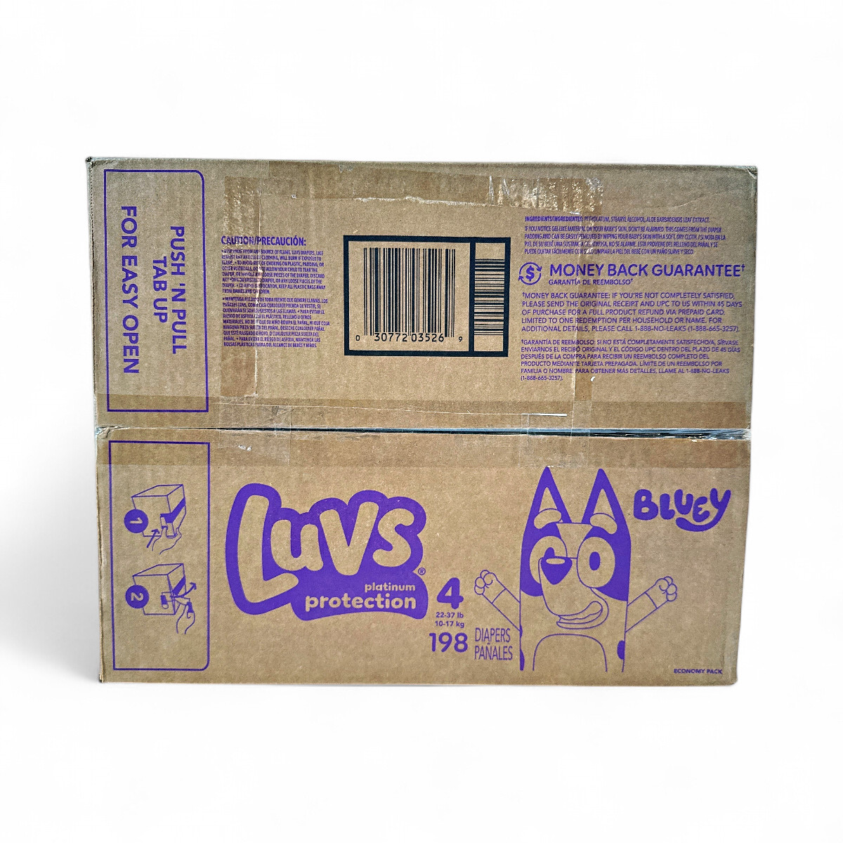 Luvs Platinum Protection Disposable Baby Diapers (Size 4) - Bluey - 198 Count