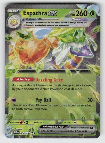 Espathra ex 006/091 Double Rare Paldean Fates Near Mint