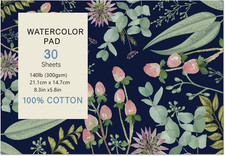 30 Sheets Watercolor Paper Pad, A5 8.3 X 5.8 Hot Press Watercolor Paper, 14...